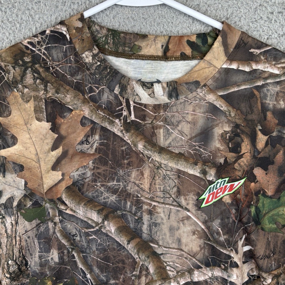 Mountain Dew Camo Shirt Mens XL True Timber Long Sleeve Lightweight Hunting - Picture 2 of 7